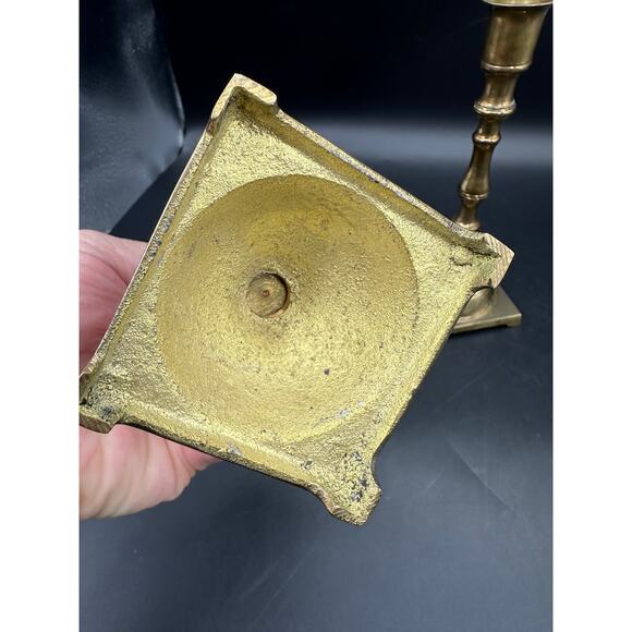 Set of 2 Brass Candlestick Candle Holders EUC Beautiful! - Picture 8 of 10